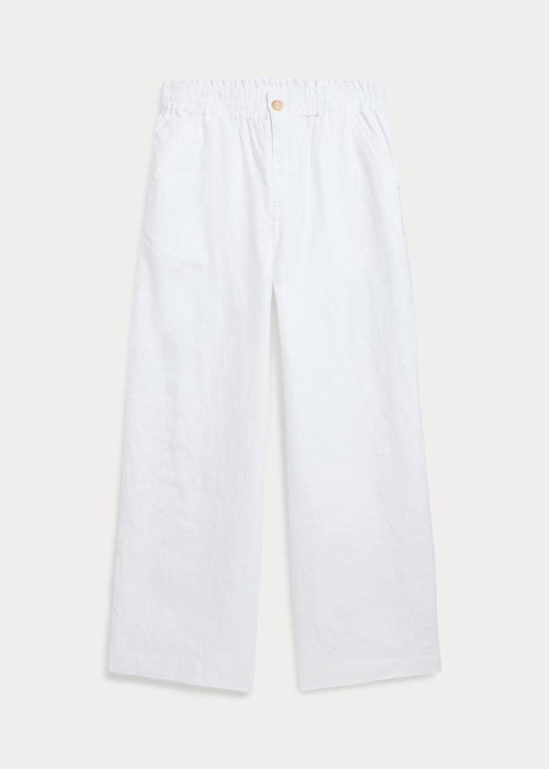 Pantalones Ralph Lauren Niña 7-14 Años Wide-Leg Linens Chile Blancas JWSLP-8136